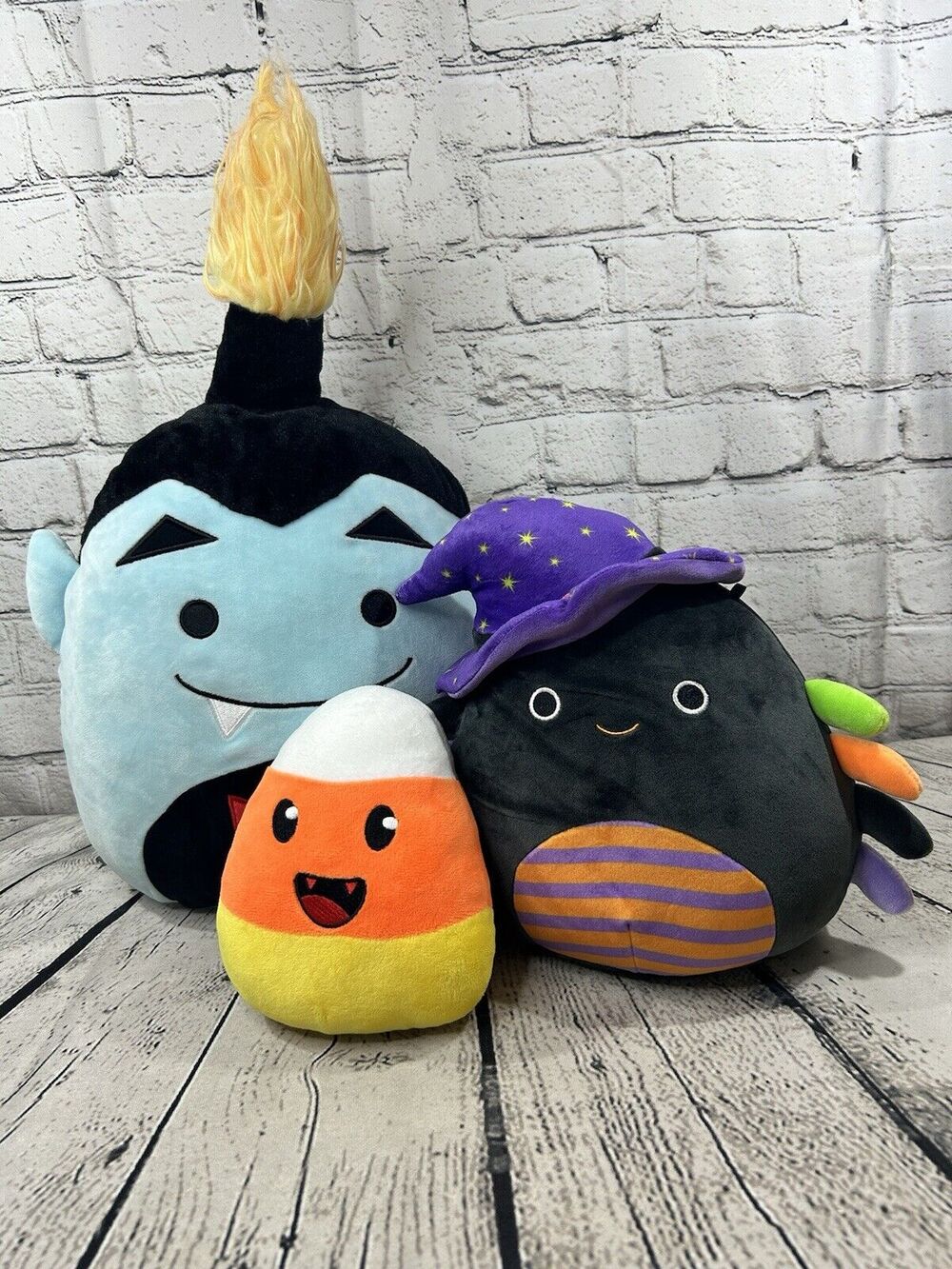 Squishmallow Halloween Bundle Drake The Blue Dracula Gildie Spider Witch